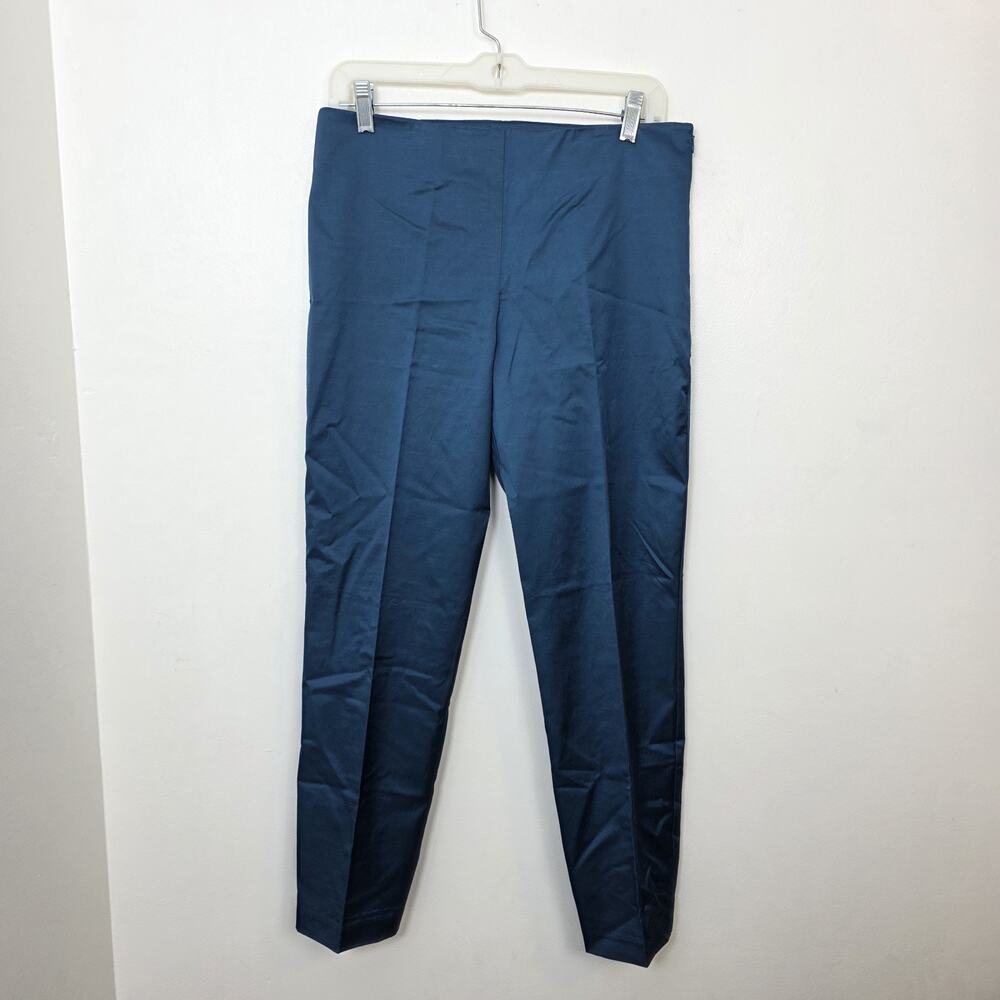 Trina Turk Blue Pleated Ankle Cropped‎ Sleek Mid Rise Dress Pants Size 6